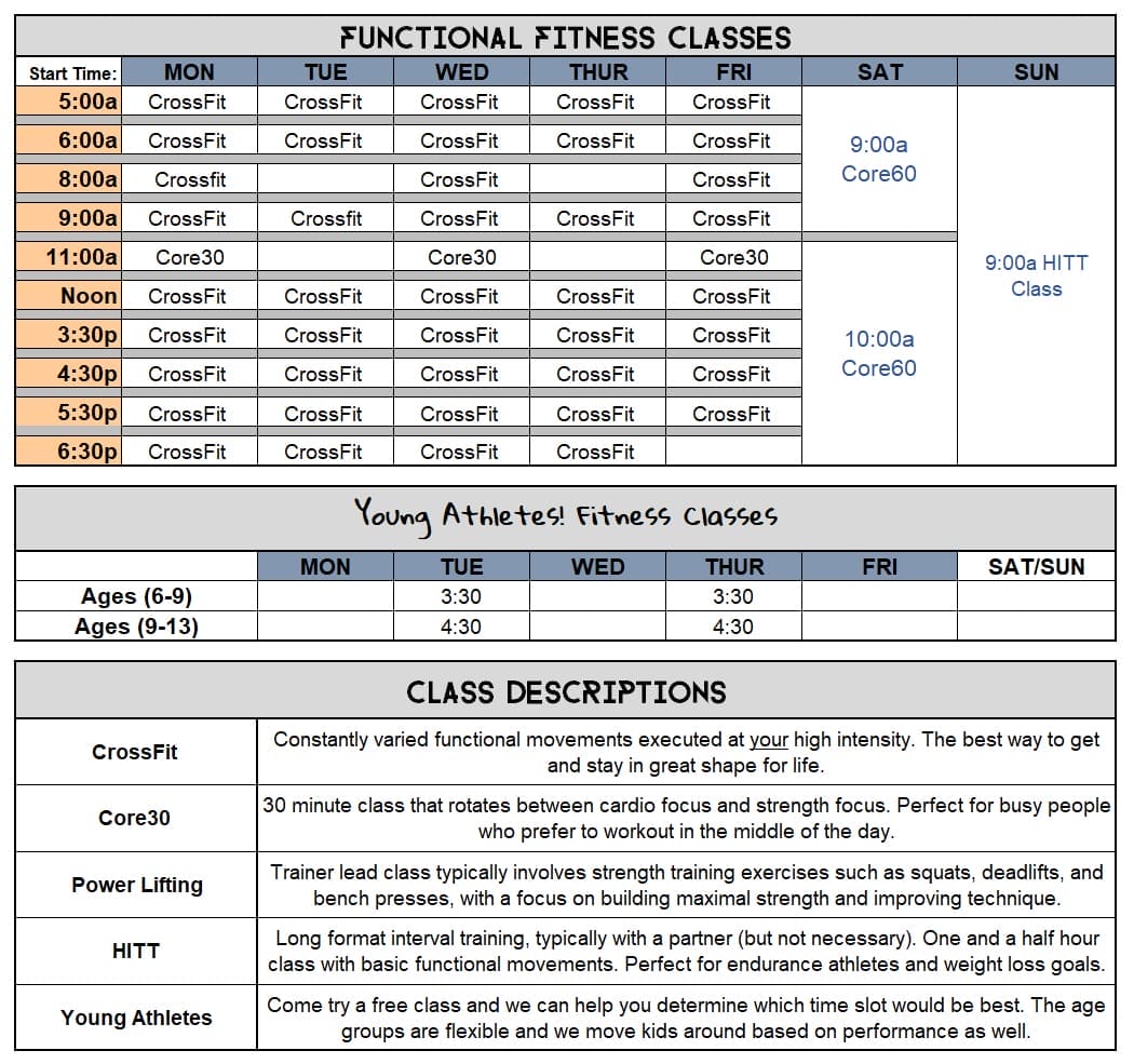 CrossFit Salem Schedule